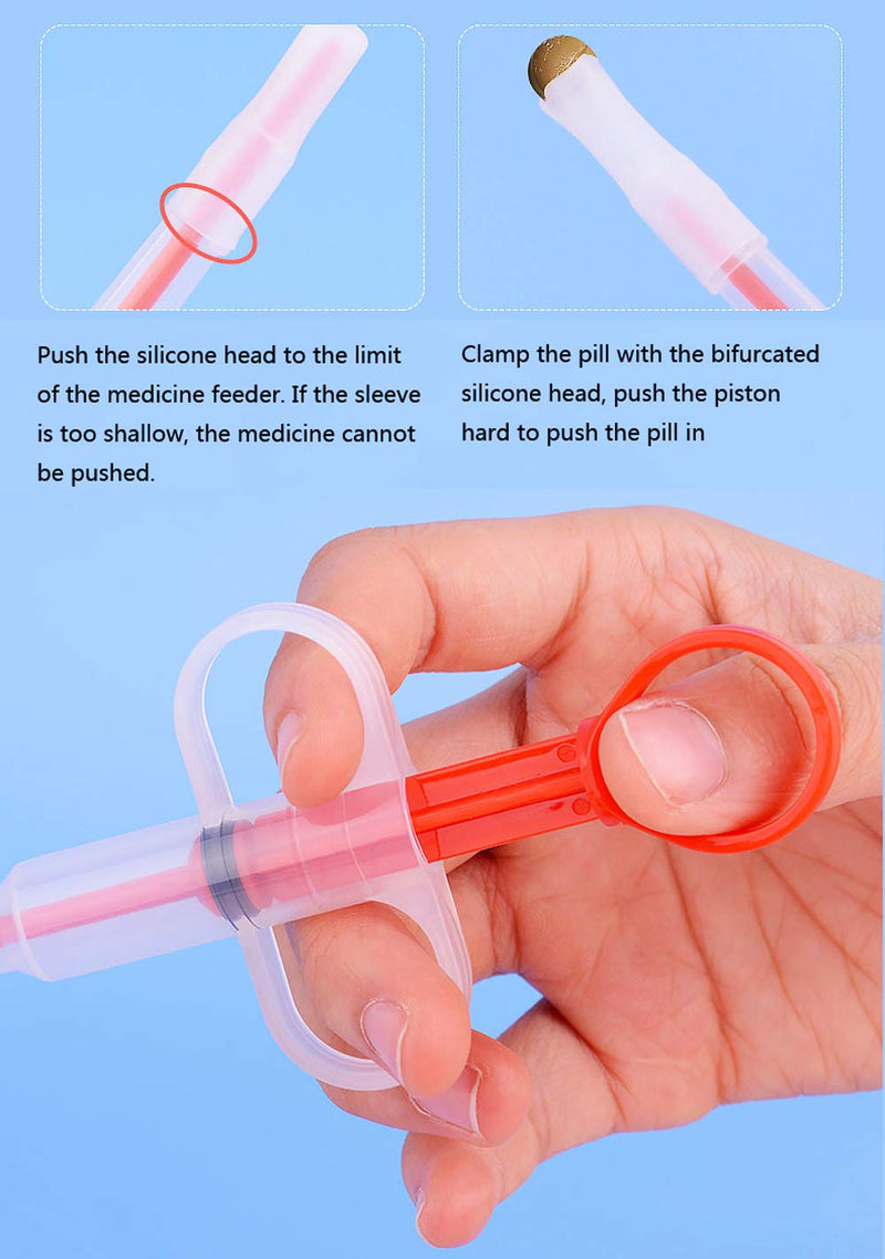 Nifocc Pet Medicine Feeder Pet Pill Syringe Pet Liquid Feeding Dispenser Feeding Tool with Soft Silicone Tip for Dogs Cats Birds Small Animals Blue and Red 2 Pcs - PawsPlanet Australia