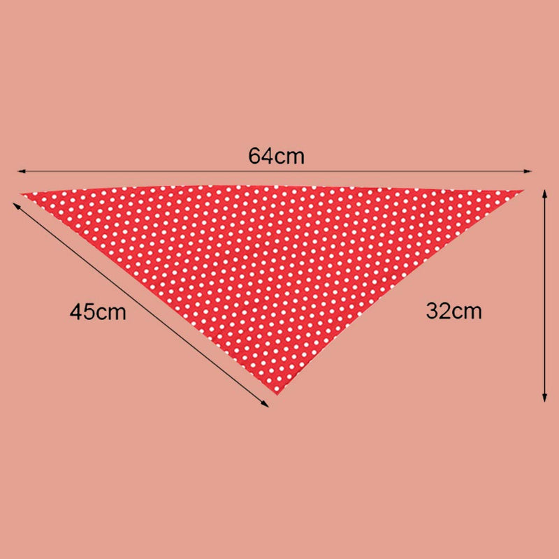 YOFASEN Pet Collars, Cats And Dogs Triangle Scarf Bib Cotton Double Dots, Baby Bib Saliva Towel Pet Supplies，Red/64 * 45 * 32Cm red - PawsPlanet Australia