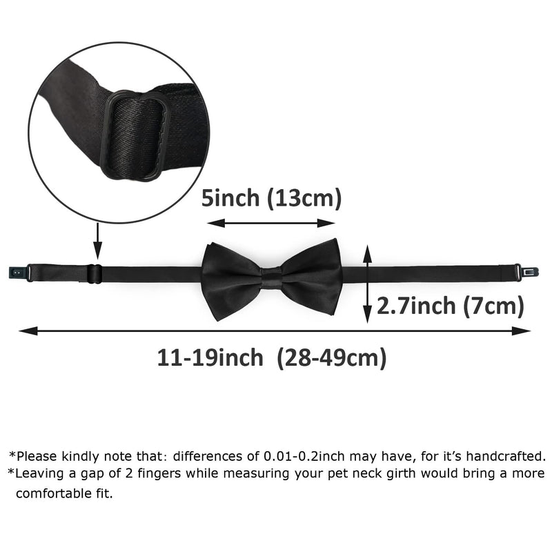 KOOLMOX Formal Dog Bow Ties, with Adjustable Collar, for Medium and Large Dogs Wedding Birthday Graduation Holiday Homecoming Costumes, 1-Pack Black - PawsPlanet Australia