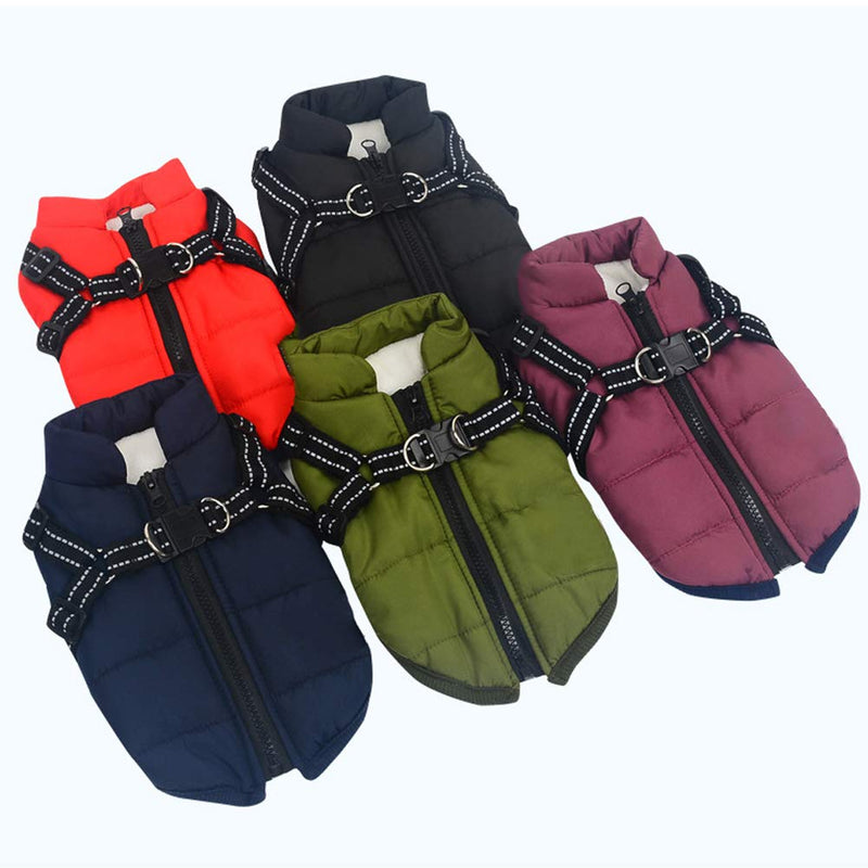 POHOVE Cold Weather Dog Warm Vest Jacket Coat, Winter Clothes Dog Warm Vest Snowproof Jacket Coat Rainproof Fabric M Red - PawsPlanet Australia