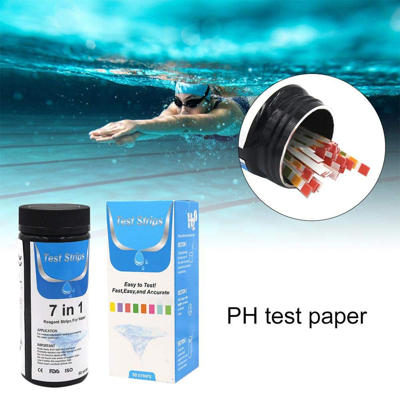 Prom-note 7 In 1 Test Strips Freshwater And Saltwater Aquarium Test Strips, 50PCS Water Quality Test Strips Aquarium Fish Tank PH Level Testing Papers For PH Level Test - PawsPlanet Australia