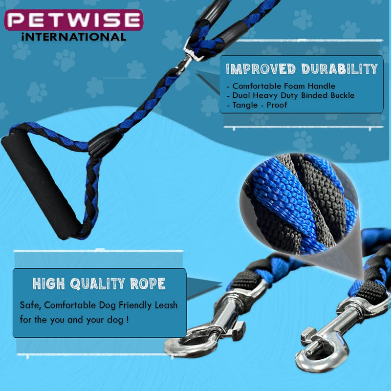 Petwise International - Double Leash for Dogs Black - PawsPlanet Australia