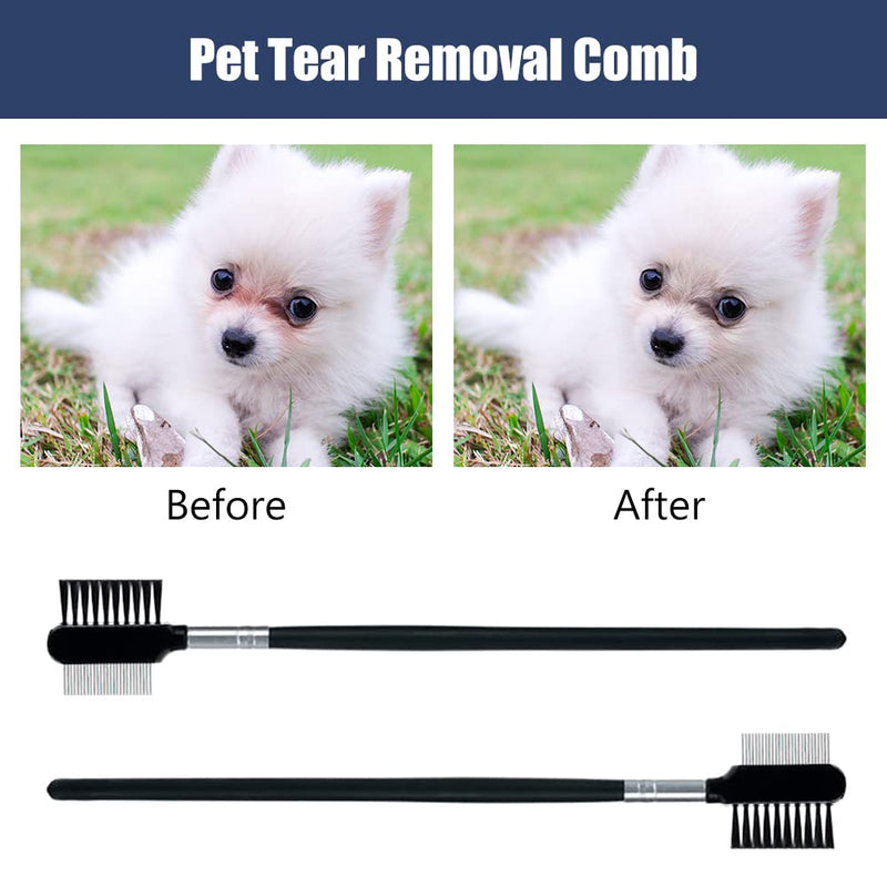 Tear Stain Removal Comb Tear Stain Removal Comb Dog Eye Care Comb Double Head Care Comb Double Sided Dog Eye Comb for Removing Crusts and Mucus 2 Pieces - PawsPlanet Australia