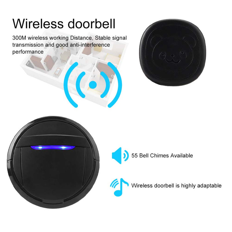 Dog Door Chime, IP55 Waterproof Wireless Dog Bell with Touch Button for Dog Training, SOS Door Call Included 2 Transmitters 1 Receiver (EU) Eu - PawsPlanet Australia