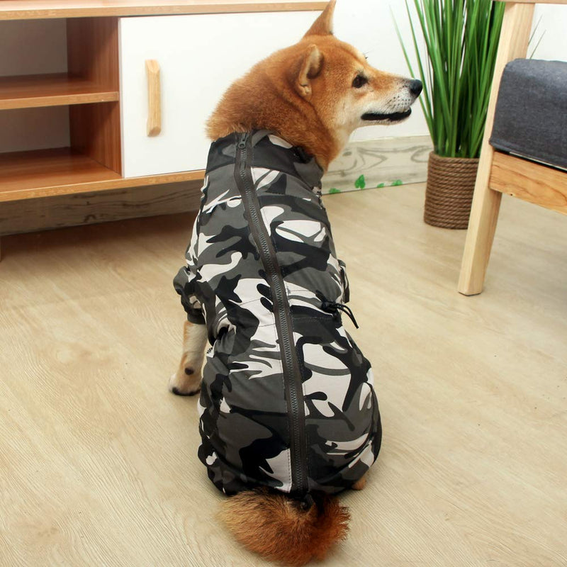 LIANZIMAU Dog Recovery Suit Onesie With Legs Long Sleeves Breathable Protect Wound Cone Alternative Surgical Vest After Surgery Pyjamas For Female Male Dogs X-Small (Pack of 1) Camouflage - PawsPlanet Australia