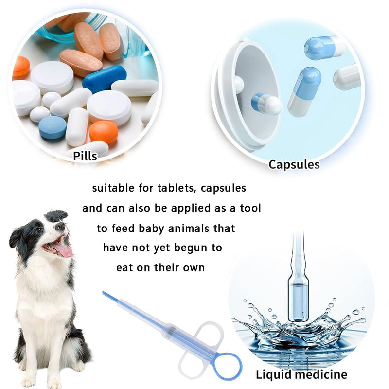 Pack of 4 Dog Tablet Syringe, Pet Medicine Dispenser, Medicine Feeder, Pet Dog Cat Push Dispenser, Reusable Tablet Feeding Tool, for Cats Dogs (Red, Blue) - PawsPlanet Australia