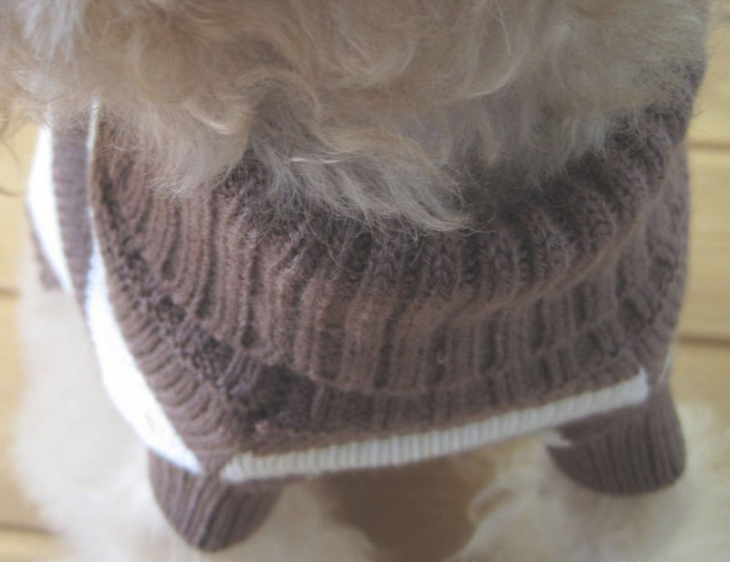 Tangpan Turtleneck Stripes Pet Clothes Dog Wool Classic Sweaters S Brown&White Stripe - PawsPlanet Australia