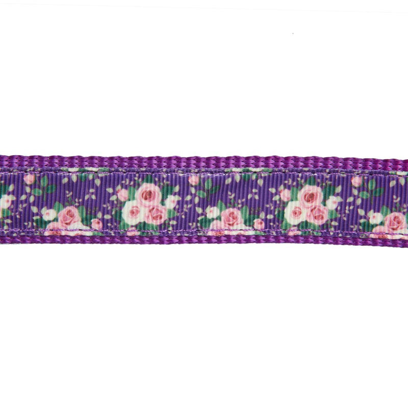 YUDOTE Spring Theme Dog Collar Small with Printed Floral Pattern for Steady Girl Dogs Neck 25-38cm,Purple S:25-38cm Neck,1.5cm Width Floral Purple - PawsPlanet Australia