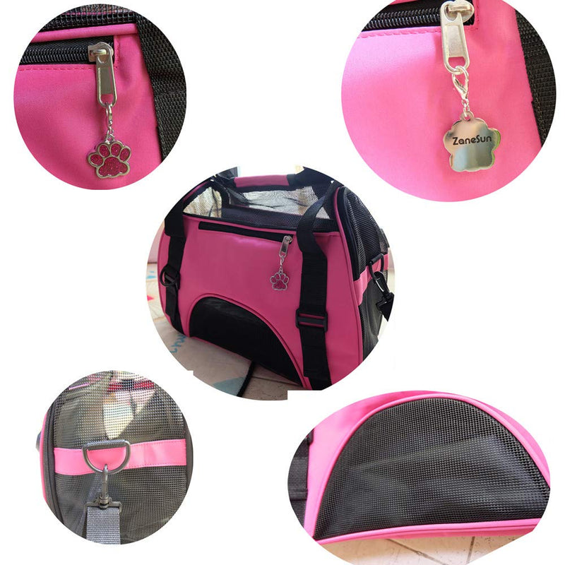 ZaneSun Cat Carrier,Soft-Sided Pet Travel Carrier for Cats,Dogs Puppy Comfort Portable Foldable Pet Bag Airline Approved Pink (Small) S - PawsPlanet Australia