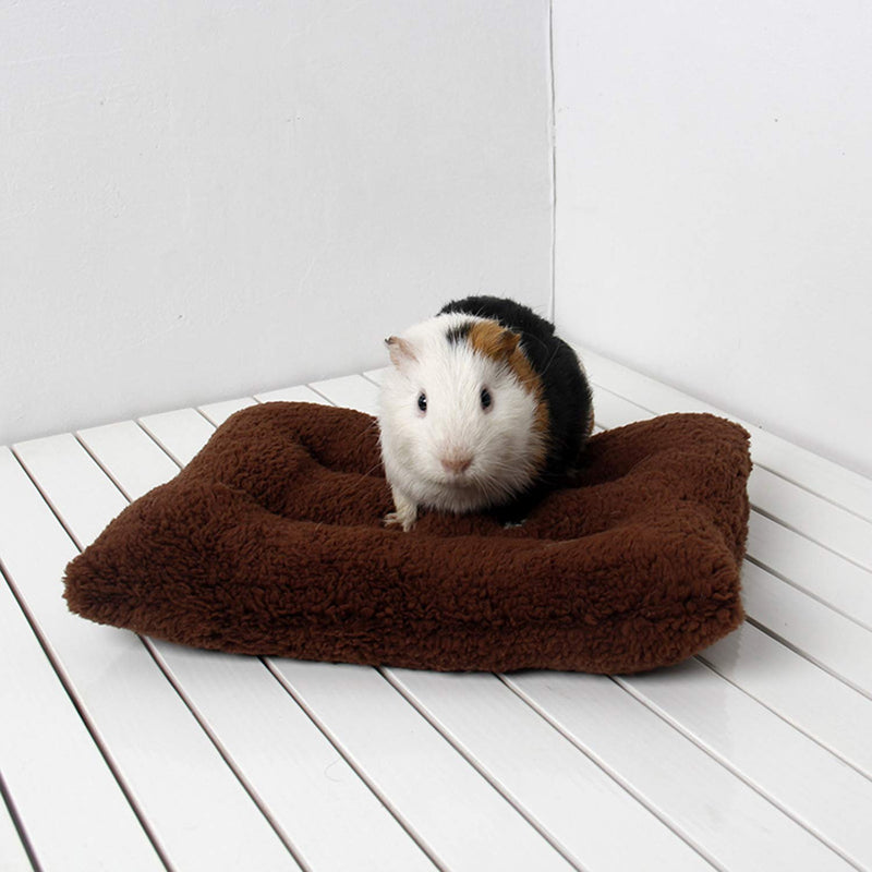 RYPET Guinea Pig Bed - Square Plush Warm Sleep Mat Pad for Squirrel Hedgehog Rabbit Chinchilla and Other Small Animals, Random Color S(9.8 x 6.7inch) - PawsPlanet Australia