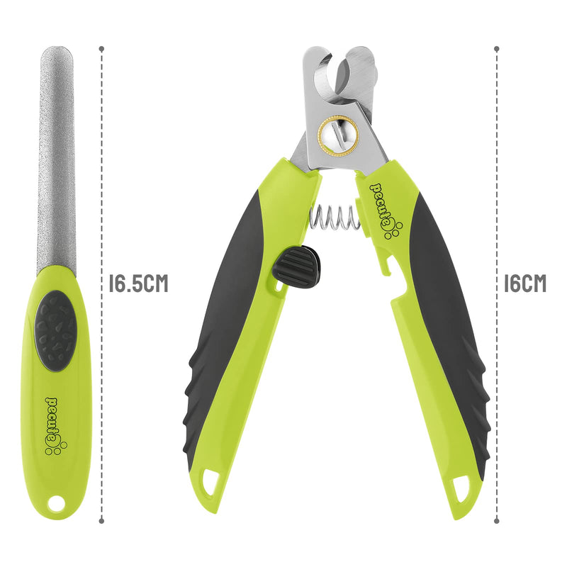 pecute claw scissors for dogs with nail file, professional claw care made of stainless steel, claw pliers for dogs with safety protection L green - PawsPlanet Australia