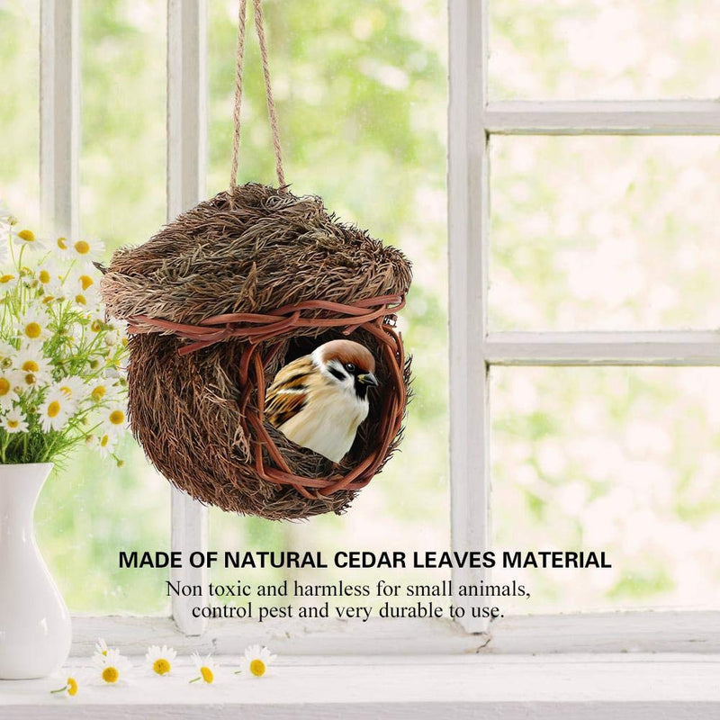 Bird Hut Handmade Woven Bird Nest Cage Cozy Resting Place for Parrot Hamster Small Pets Animals Cage - PawsPlanet Australia