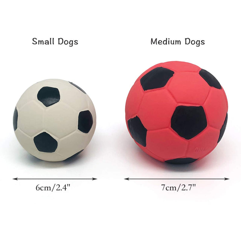 Chiwava 3PCS 2.7'' Squeak Latex Dog Toy Football Chew Fetch Throw Ball for Medium Dogs Interactive Play 3 Count (Pack of 1) - PawsPlanet Australia