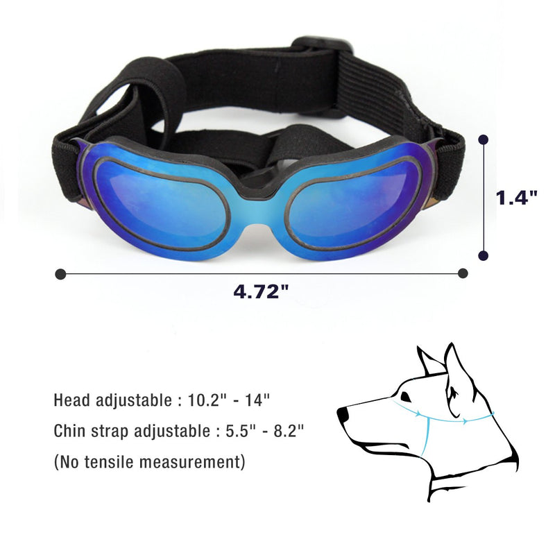 Enjoying Dog Sunglasses - Small Dog Goggles UV Protection Windproof Adjustable Goggles for Doggy Puppy Cat Blue - PawsPlanet Australia