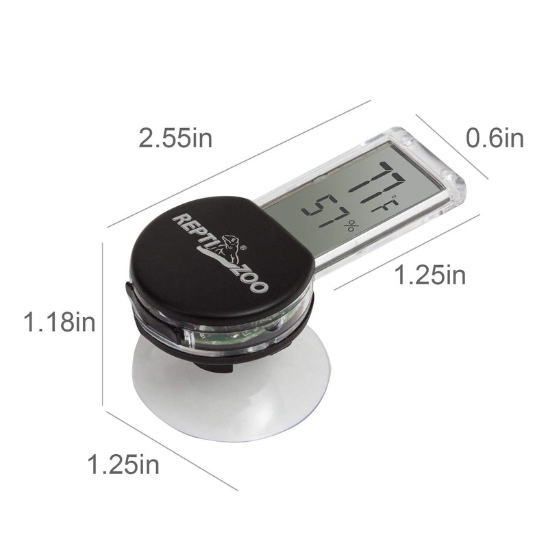 REPTI ZOO Reptile Terrarium Thermometer Hygrometer Digital Display Pet Rearing Box Reptiles Tank Thermometer Hygrometer with Suction Cup - PawsPlanet Australia
