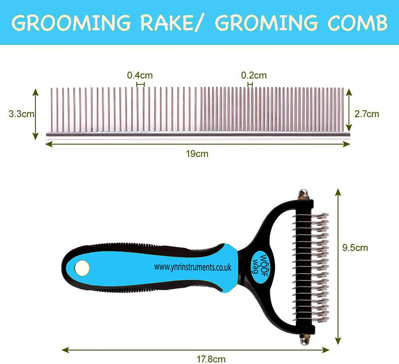 Pet Cat Dog Horses Hair Fur Shedding Trimmer Grooming Dematting Rake Deshedding Comb Brush Tool Kit - PawsPlanet Australia