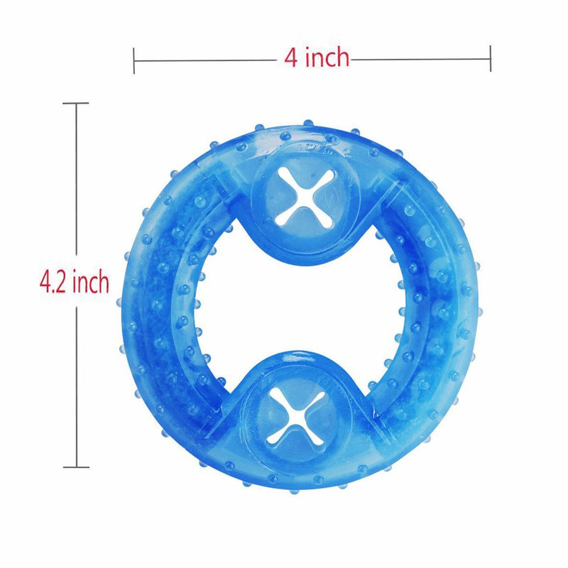 Cisixin Pet Dog Chew Toy Arctic Freeze Fetch Food Cooling Ring Teether For Puppy Cat Pet (Blue) - PawsPlanet Australia