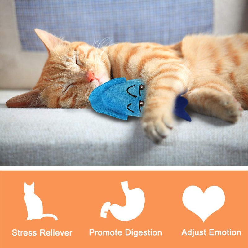 AWOOF Cat Toys Catnip Cat Chew Toys Plush Interactive Cute Cat Entertaining Toys for Cat Playing Chewing Grinding Claw and Teeth Cleaning - PawsPlanet Australia