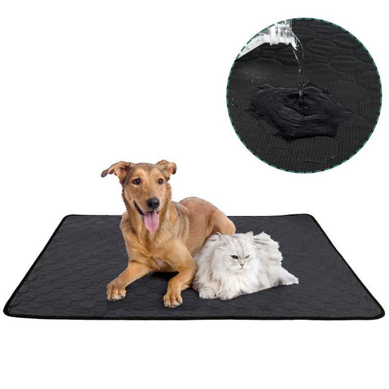 Waterproof Dog Mat, Washable Dog Training Pads Reusable Puppy Pee Pad 4-Layer Fast Absorb Mat with Non-Slip Bottom for Dogs Indoor Outdoor Car Travel-Dark Gray (S,1 Pack) Small - PawsPlanet Australia