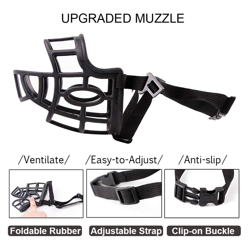 [Australia] - Dog Muzzle, Breathable Basket Muzzles for Small, Medium, Large and X-Large Dogs, Stop Biting, Barking and Chewing XXL - Dane Black 