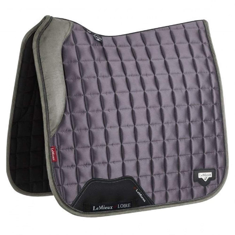 LeMieux Loire Memory Satin Dressage Saddle Pad - Square - Bamboo Lining with Friction Free Binding and Girth Protection - Large L Black - PawsPlanet Australia