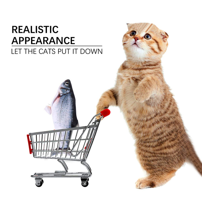 Bilisder Electric Moving Fish Cat Toy, Electric Wagging Fish Cat Toy Catnip Toys Realistic Flopping Fish Motion Kitten Toy Plush Interactive Cat Toys for Cat Exercise - PawsPlanet Australia
