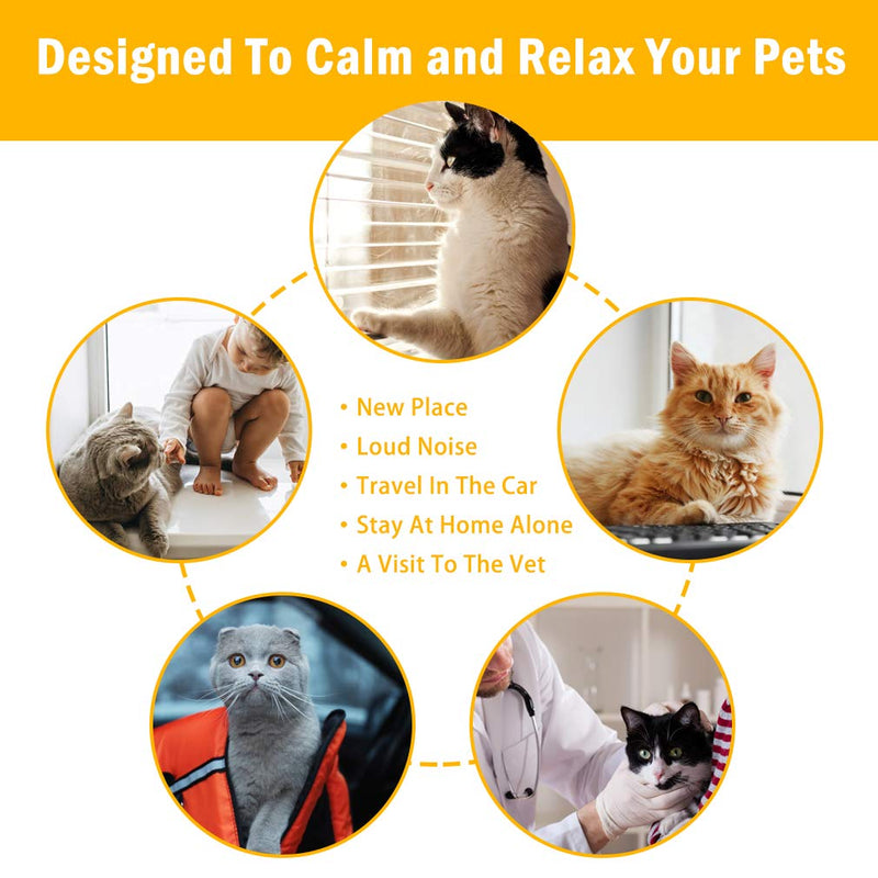 PAWCHIE Cat Calming Collar 3 Pack - Natural and Waterproof Reduce Anxiety Kitten Collar, Works for Up to 60 Days, Adjustable Cat Calm Collar Up to 15 Inches - PawsPlanet Australia