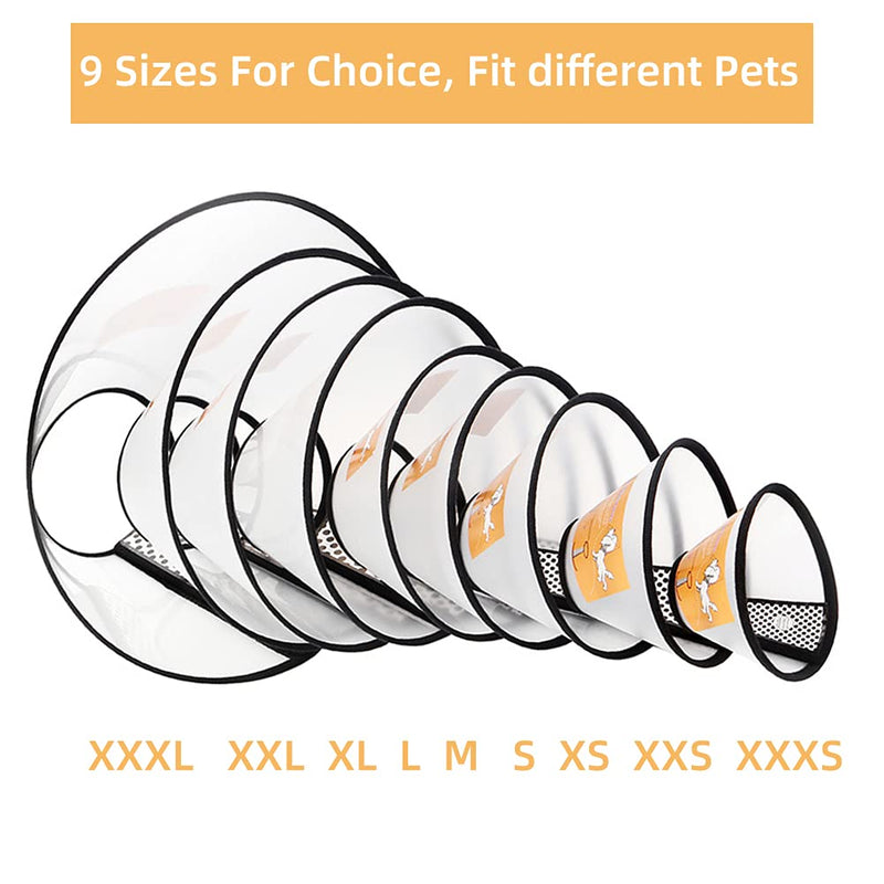 QIYADIN Pet Recovery Collar Adjustable Dog Cone Comfy Neck Collar After Surgery Anti-Bite Lick Wound Healing Safety Practical Plastic Elizabeth E-Collar for Cats and Dogs XXXS (Neck: 5.9-7.1 in) - PawsPlanet Australia