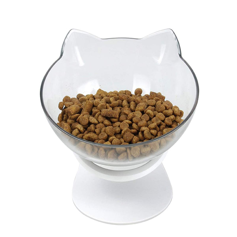 Ruiqas Cat Feeder, Pet Food Water Bowl Transparent Feeding Bowl with Anti-skid Stand Base - Single Bowl - PawsPlanet Australia