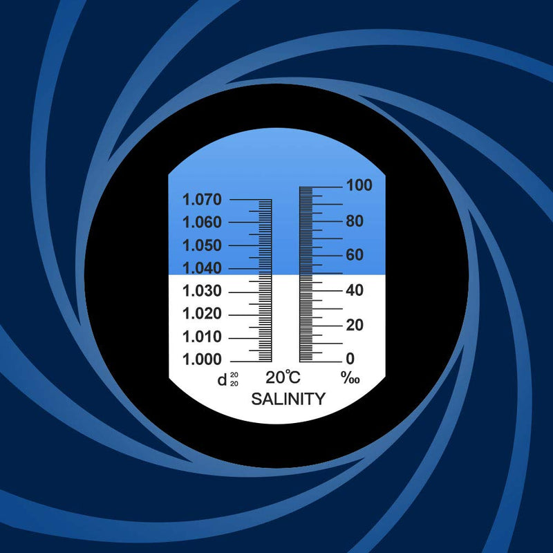 HYTOMATO Salinity Refractometer for Aquarium, Salinity Tester with ATC and Dual Scale: 0-100‰ & 1.000-1.070 Specific Gravity, Saltwater Tester for Seawater, Pool, Fish Tank - PawsPlanet Australia