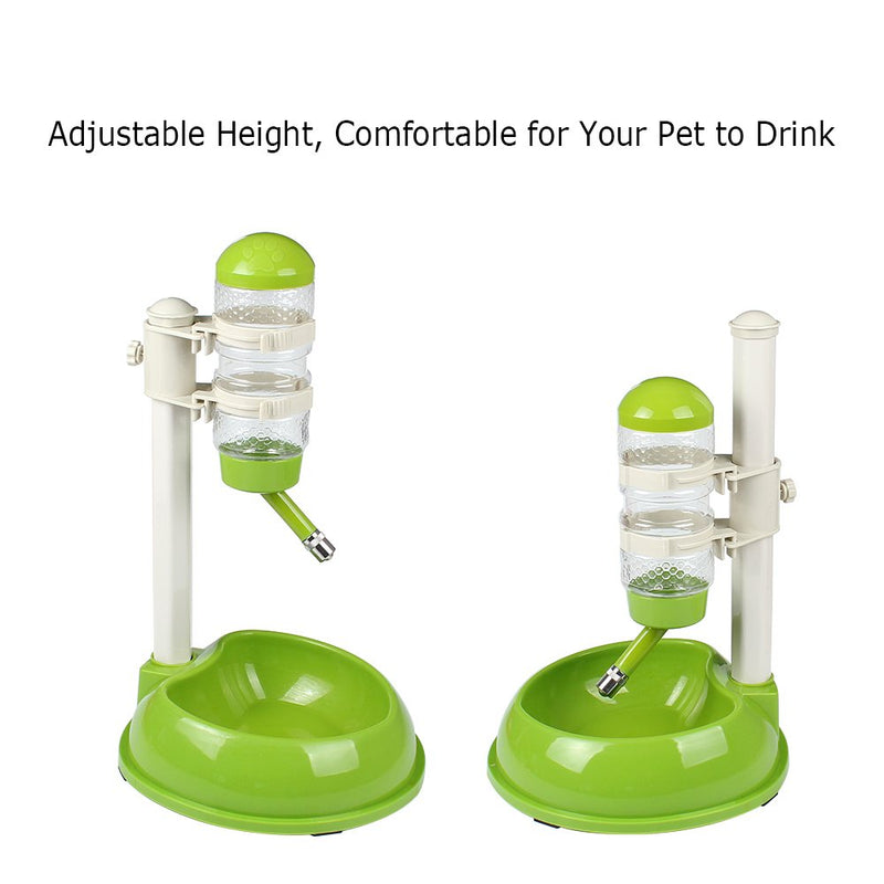 [Australia] - Pawow Pet Dog Cat Automatic Water Food Feeder Bowl Bottle Standing Dispenser Green 