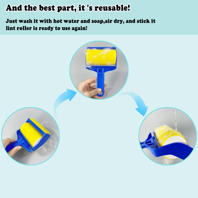 Stick it Roller Set, Waldspring Reusable Lint Rollers for Pet Hair, Washable Pet Hair Remover, Lint Roller for Pet Hair, Suitable for Home and Travel, for Clothes, Carpets, Car Seats - PawsPlanet Australia