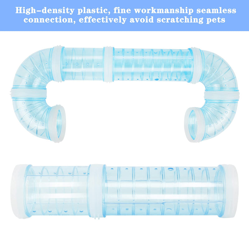 Haisheng 4PCS Hamster Tubes?DIY Hamster Toys Hamster Cage & Accessories Mouse Plastic Tube Toy for DIY Mouse Hamster Fun Small Animals Cage(Blue) - PawsPlanet Australia
