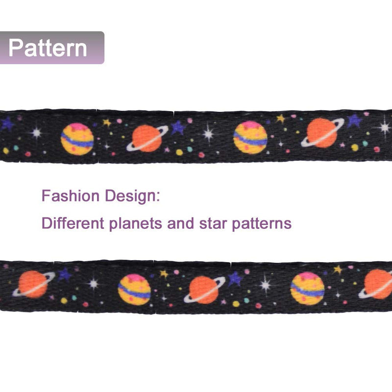 Cat Harness and Leash Set for Outdoor Walking Escape Proof Adjustable Soft Safety Strap with Galaxy Element Design Black Colorful Galaxy - PawsPlanet Australia