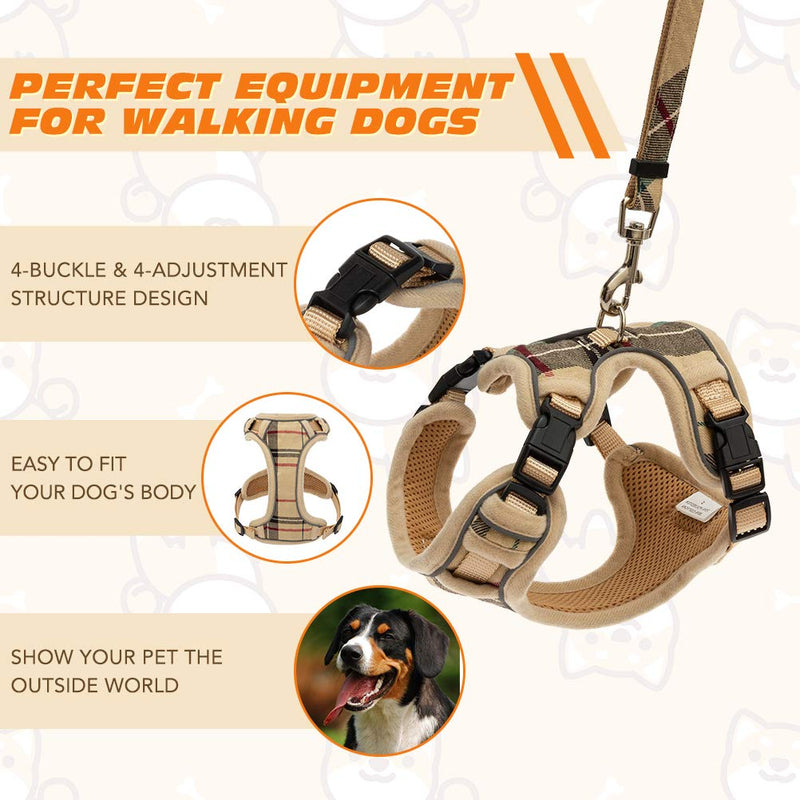 [Australia] - KOOLTAIL Soft Mesh Puppy Harness with Leash Set - Adjustable Padded Dog Harness No Pull Easy Put on & Off Vest for Small Dogs Puppies Cats Kittens Outdoor Walking 