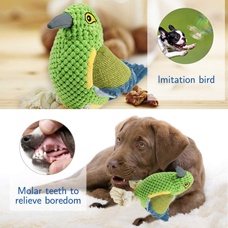 Plush Puppy Dog Toy, Squeaky Dog Toys for Aggressive Chewers Interactive Stuffed Dog Toys with Crinkle Paper Rope, Indestructible Cute Durable Dog Chew Toys for Puppies Small Medium Breed Dogs(Thrush) Thrush - PawsPlanet Australia