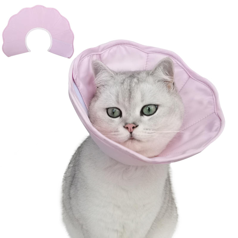 PUMYPOREITY Cat Neck Collar, Adjustable Cat Collar Elizabethan Collar Recovery Collar After Surgery and Injuries for Puppies, Small Dogs and Cats (Light Pink, S) B-Light Pink - PawsPlanet Australia
