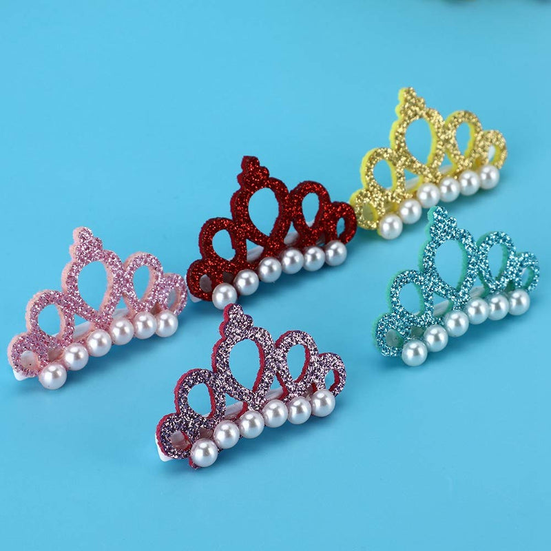 25Pcs Dog Hair Clips Crown Shape Pet Hairpin Pearls Pet Princess Clips Cute Cat Hair Clips Bows Puppy Grooming Hair Accessories for Small Medium Dogs - PawsPlanet Australia