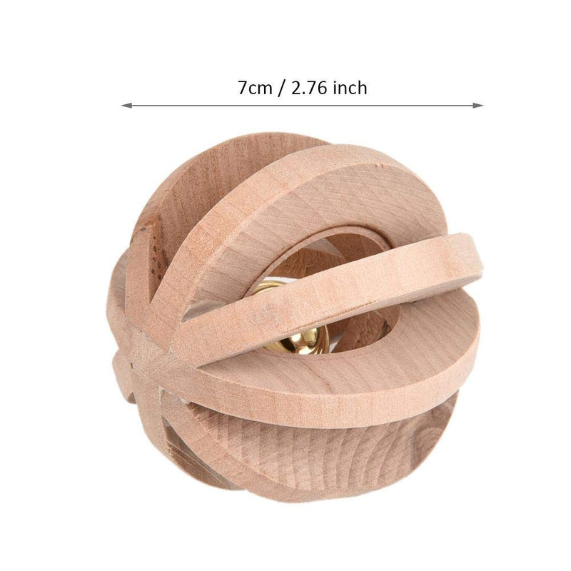 Pet Wooden Chew Ball Hamsters Chew Toys Pet Teeth Chewing Toy Ball with Ringing Bell for Rabbits, Guinea Pigs, Hamsters and Other Small Animals - PawsPlanet Australia