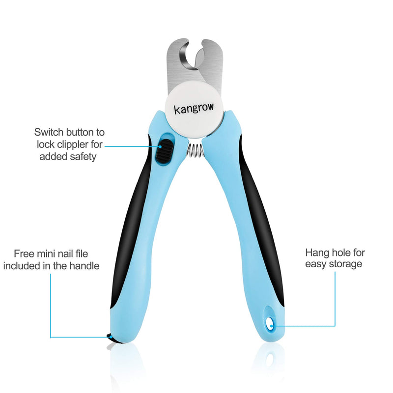 Kangrow Cat Claw Clippers - Nail Trimmer for Dog - Toenail Clipper for Dogs and Cats - with Sharp Blades, Safety Guard and Free Nails File - PawsPlanet Australia