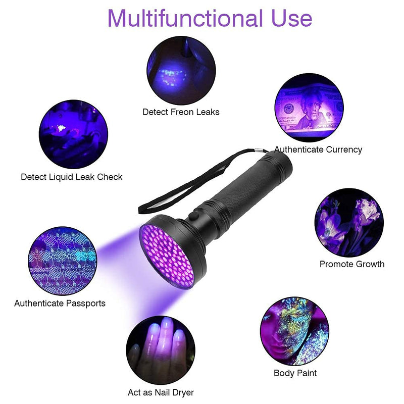 Youthink Uv Flashlight Black Light, Uv Flashlight Detector With Glasses To Detect Urine Stains Of Scorpion Dogs And Cats (100 Led New Version) - PawsPlanet Australia