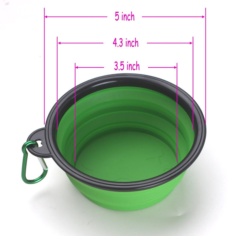 [Australia] - HAZOULEN Collapsible Silicone Travel Bowls for Pet Dog Cat, Yellow, Green, Purple, 3 Pack 