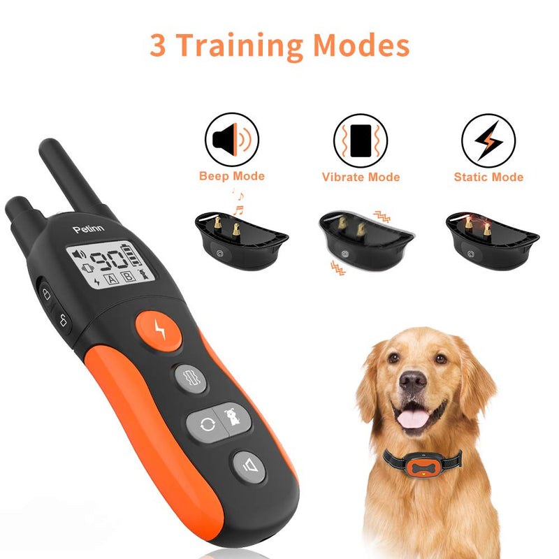 [Australia] - PetInn Dog Training Collar, 3 Training Modes Beep Vibration and Electric Shock, 0~99 Shock Adjust Levels, Long Standby Time, IP67 Waterproof, 660 Yards Remote Control with Keypad Lock, Safer & Humane 