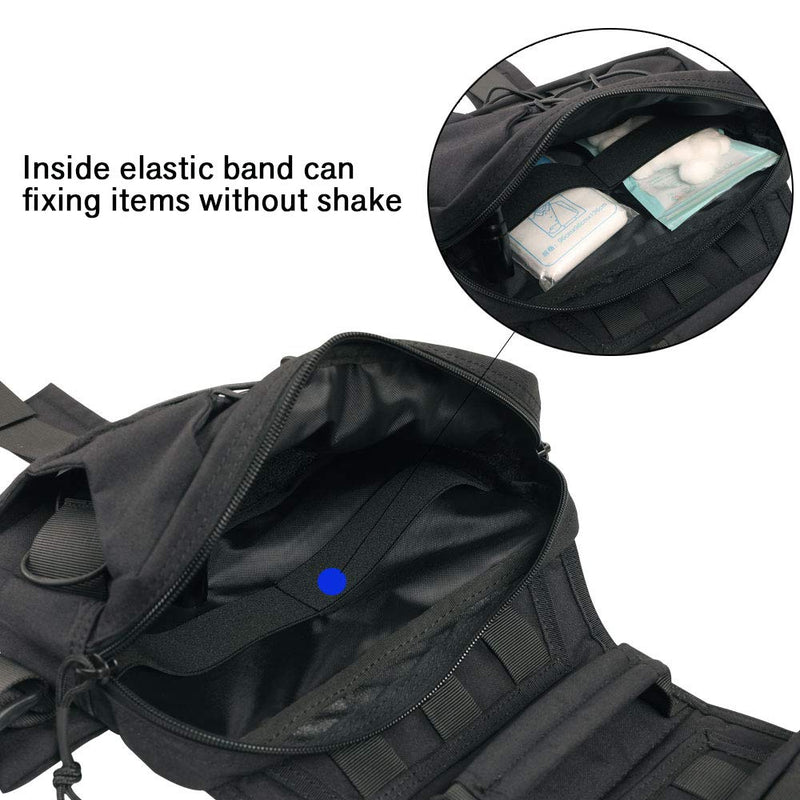 [Australia] - EXCELLENT ELITE SPANKER Dog Pack Hound Dog Saddle Bag Backpack for Travel Camping Hiking Medium & Large Dog with 2 Capacious Side Pockets Black 