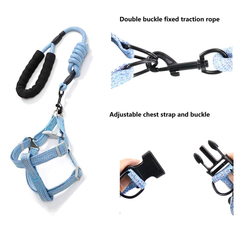 Yueser 3 Pieces Dog Leash Harness Adjustable Vest Harness Leash Set with Sponge Handle Dog Harness Perfect for Daily Training Walking Running (S M L) - PawsPlanet Australia