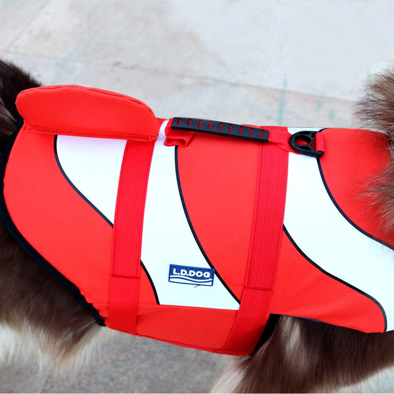 SILD Pet Life Jacket Adjustable Dog Lifesaver Safety Vest Pet Life Preserver Dog Saver Life Vest Dog Lifejacket Vest Dog Swimming Jacket (Clownfish, Large) Clownfish - PawsPlanet Australia