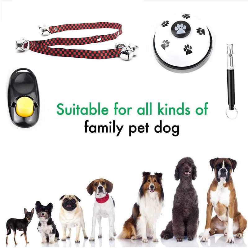 [Australia] - Moorfowl 5 Pack Adjustable Dog Doorbells for Potty Training Housebreaking Bells Pet Whistle Button Clicker Pet Training Tools Kit 