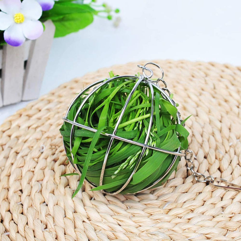 2 Pieces Rabbit Hay Feeder Rabbit Hay Ball Stainless Rabbit Grass Ball Pet Hay Rack Bowl Accessories for Guinea Pig Small Animal Pet - PawsPlanet Australia