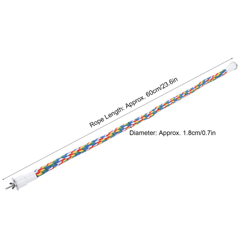 2Pcs Bird Chew Rope Brightly Colored Bird Perch Stand Cotton Bird Ladder Toys for Parrots Parakeets Perching Playing(60CM) 60CM - PawsPlanet Australia