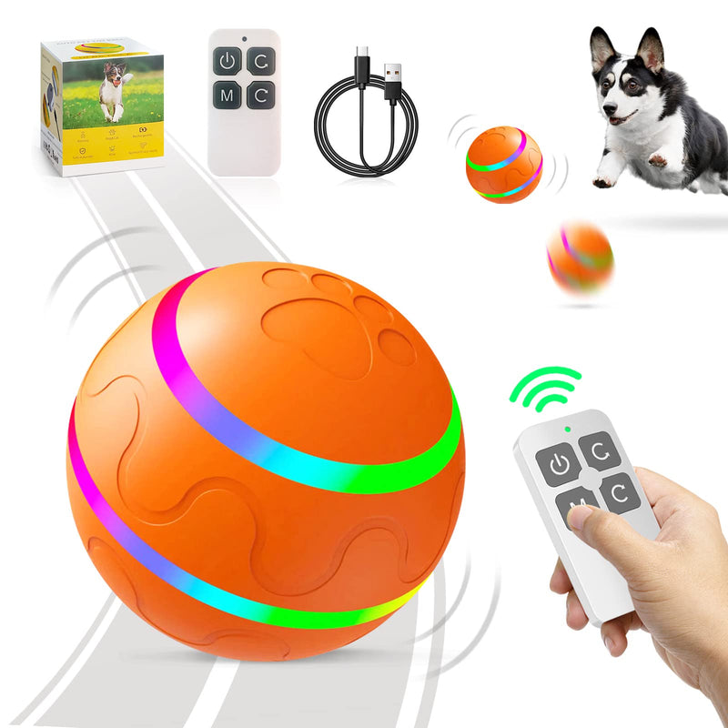 Interactive Dog Toys, Peppy Pet Ball for Dogs Wicked Ball Active Rolling Ball for Boredom Indoor Outdoor, Remote Control Self Moving Motion Activated Ball Smart USB Rechargeable Spinning Dog Ball Toy - PawsPlanet Australia